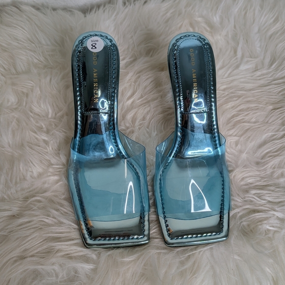 Good American Blue Transparent Heels - Picture 5 of 9